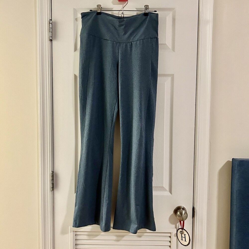 Betabrand Dress Pant Yoga Pants Light Heather Blue Boot Cut Athleisure Petite